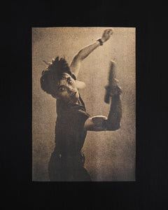 Front print of the Koyo Bear Ichiro Ogimura OGI Signature Return T-shirt showing a vintage action photograph of the legendary Japanese table tennis player.