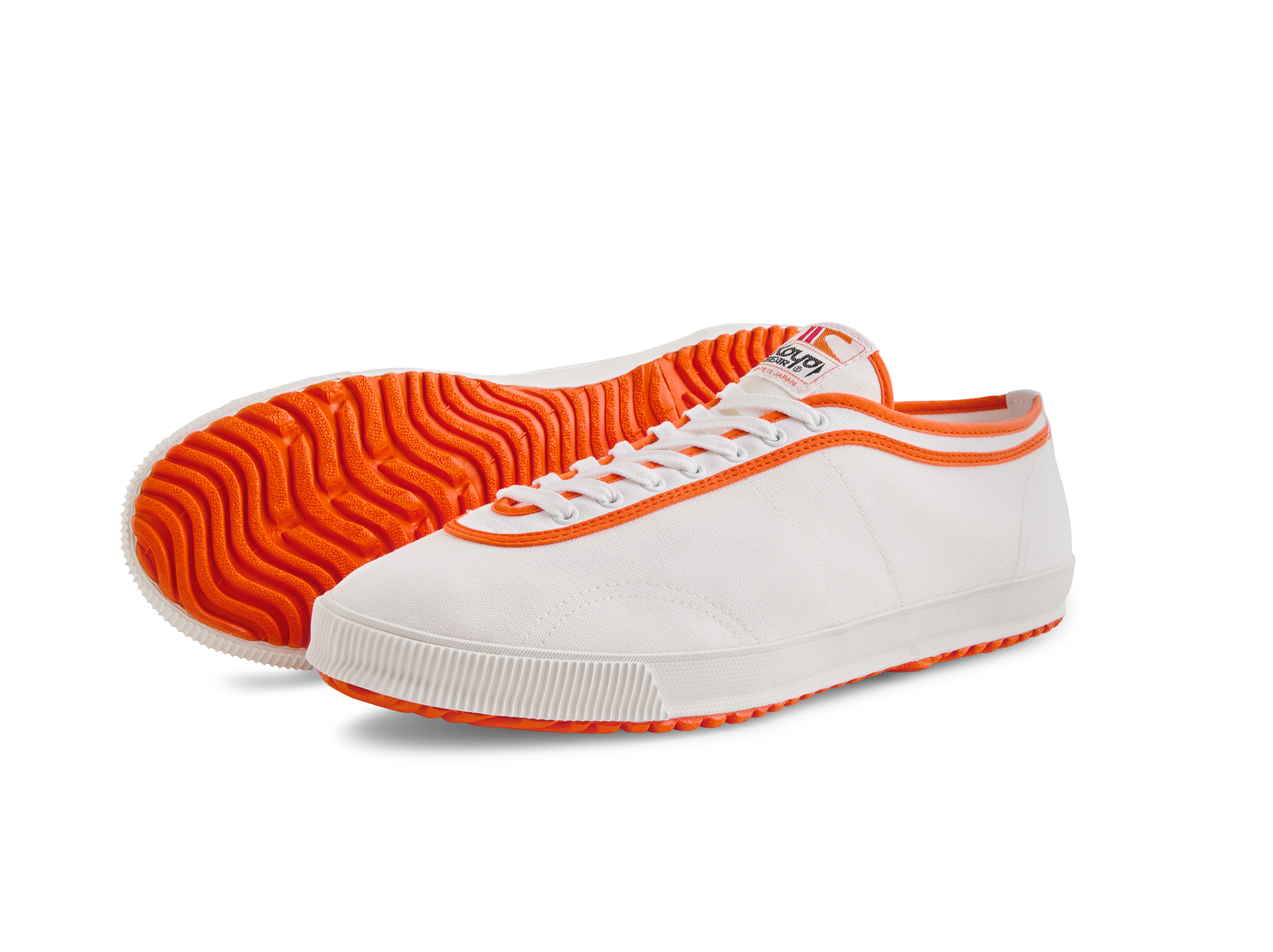 Sole and side view of the orange Koyo Bear Sharpman Marty Supreme Edition 2 sneakers, crafted in Japan for the A24 film collaboration.