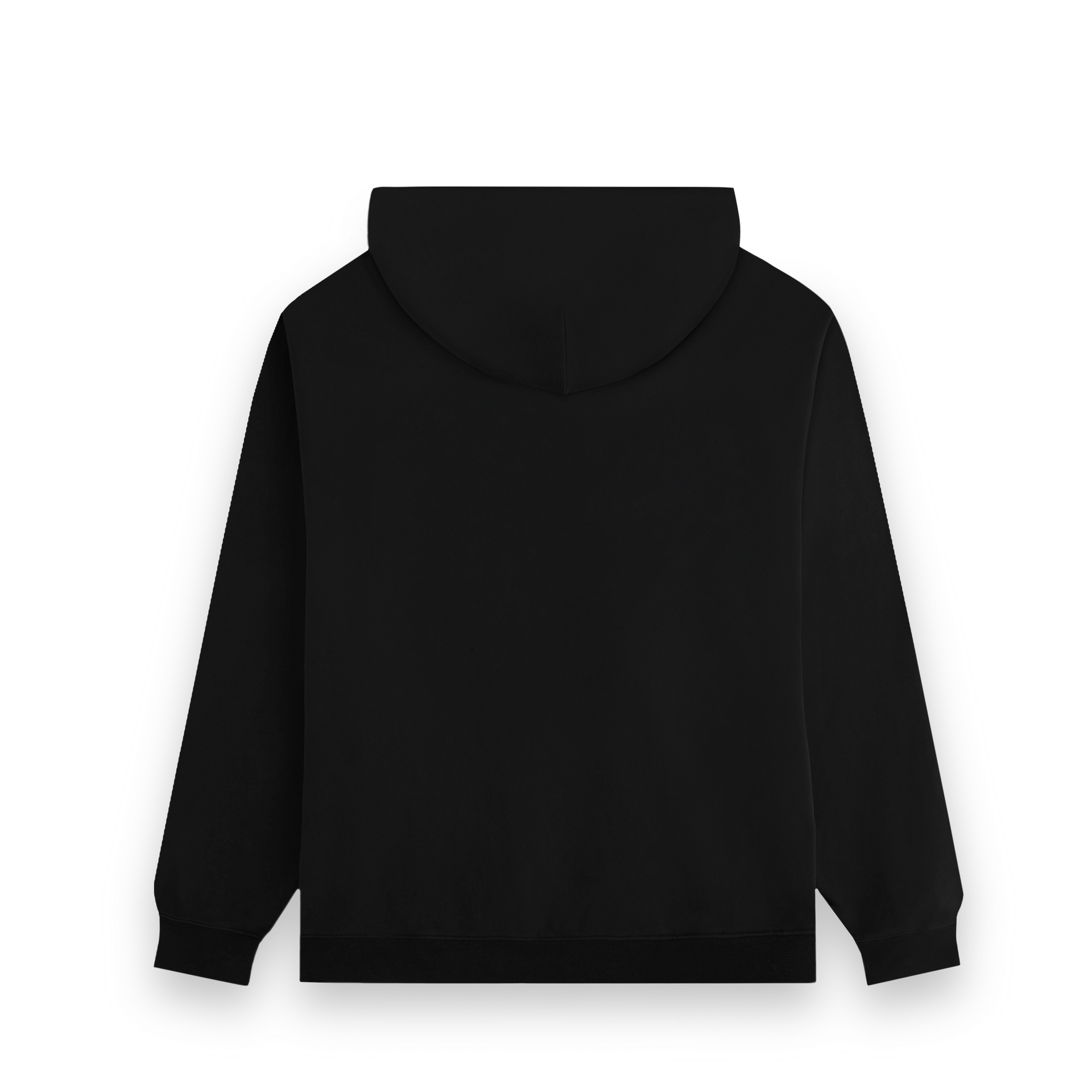Back view of the black Koyo Bear Short Pips hoodie with a clean, unbranded design.