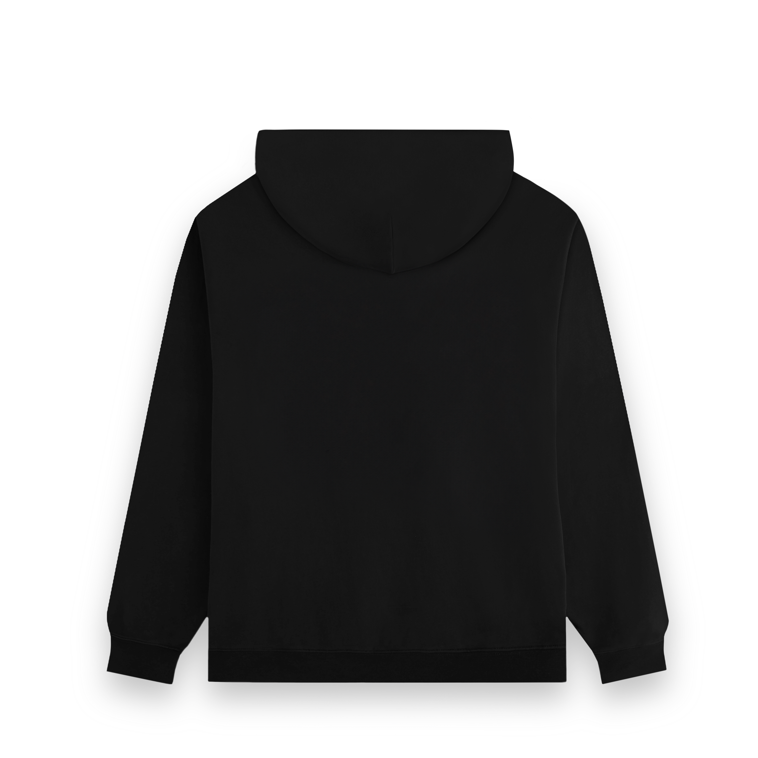 Back view of the black Koyo Bear Short Pips hoodie with a clean, unbranded design.